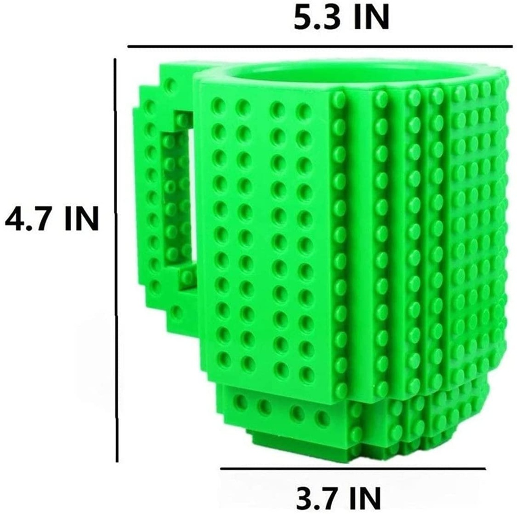 Taza de bloques tipo Lego Verde