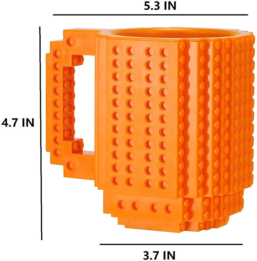 Taza de bloques tipo Lego Naranja