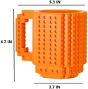 Taza de bloques tipo Lego Naranja