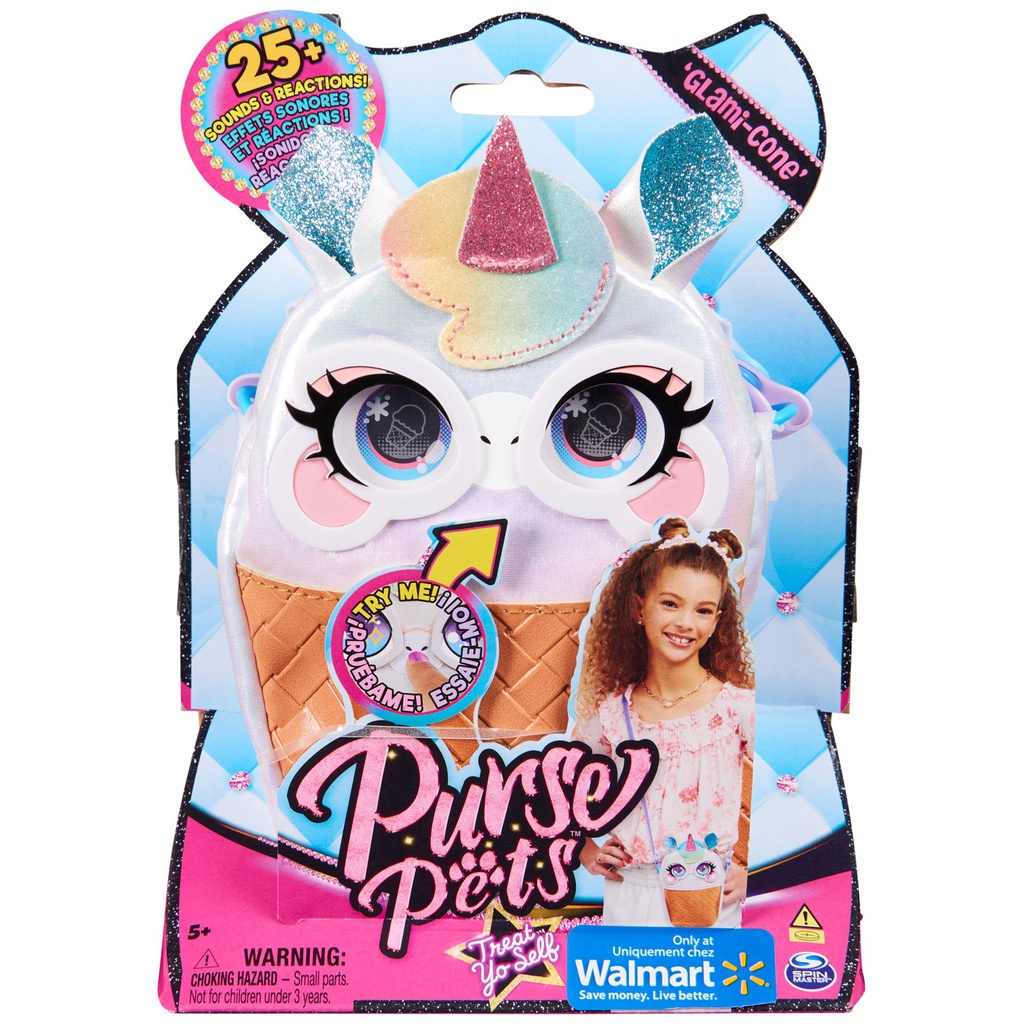 Purse Pets unicornio con luces y más de 25 sonidos y reacciones Cartera