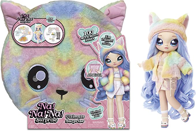 MGA Entertainment - Muñeca más alta con kit gatuno sorpresa de moda arcoíris de Na Na Na Surprise