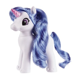 Unicornio blanco con cabello azul