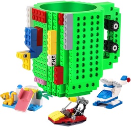 Taza de bloques tipo Lego Verde
