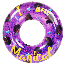 Salvavidas redondo morado Afro Unicorn 37”